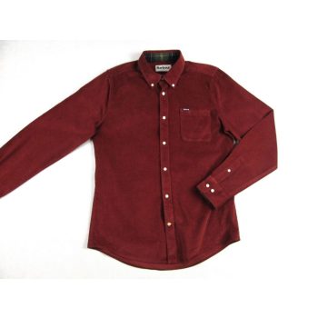   BARBOUR ELEGÁNS HOSSZÚ UJJÚ FÉRFI (S) BORDÓ MIKROKORD ING
