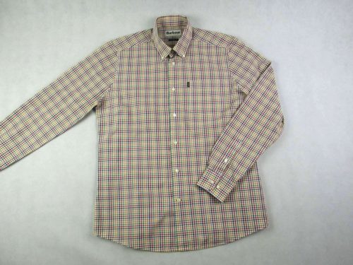 BARBOUR ELEGÁNS SÁRGA-BORDÓ-ZÖLD APRÓ KOCKÁS HOSSZÚ UJJÚ FÉRFI (M) ING