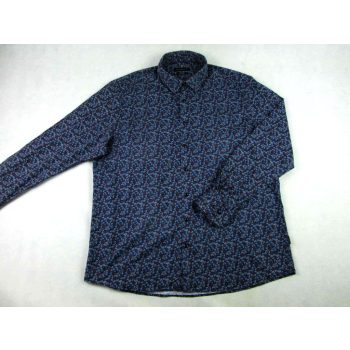 BUGATTI FÉRFI (2XL) BARNA-FEKETE ELEGÁNS HOSSZÚ UJJÚ ING