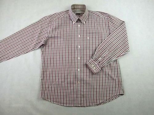 BARBOUR FÉRFI (XL) ELEGÁNS HOSSZÚ UJJÚ BORDÓ-FEHÉR-PASZTELL-ZÖLD APRÓ KOCKÁS ING