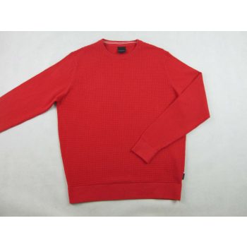   BUGATTI FÉRFI (M / L) ELEGÁNS HOSSZÚ UJJÚ PASZTELL-PIROS PULÓVER