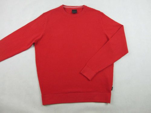 BUGATTI FÉRFI (M / L) ELEGÁNS HOSSZÚ UJJÚ PASZTELL-PIROS PULÓVER