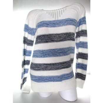 BARBOUR NŐI (S) CSÍKOS FEHÉR-PASZTELLKÉK PULÓVER