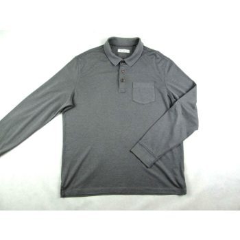   BUGATTI SPORTOS ELEGÁNS FÉRFI (M / L) SÖTÉTSZÜRKE HOSSZÚ UJJÚ GALLÉROS PÓLÓ