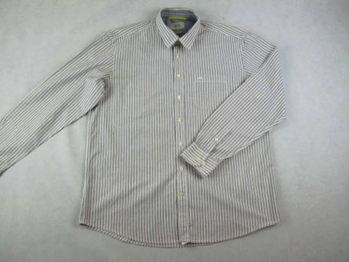 CAMEL ACTIVE FÉRFI (XL) ELEGÁNS HOSSZÚ UJJÚ SZÜRKE-FEHÉR VÉKONY CSÍKOS ING