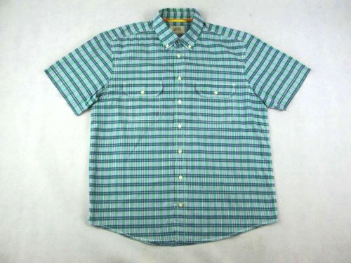 CAMEL ACTIVE FÉRFI (L / XL) ELEGÁNS ZÖLD-SÖTÉTZÖLD KOCKÁS RÖVID UJJÚ ING