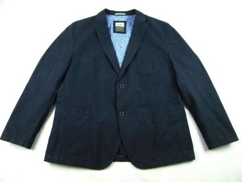 CALAMAR FÉRFI (2XL - 58-as) ELEGÁNS NAGYON KOMOLY SÖTÉTSZÜRKÉS-KÉK VÉKONY CSÍKOS SPORTZAKÓ