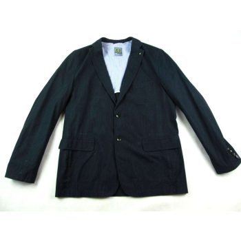   CALAMAR FÉRFI (XL / 2XL) NAGYON KOMOLY SÖTÉTSZÜRKE VÉKONY CSÍKOS SPORTZAKÓ