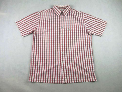 CALVIN KLEIN FÉRFI (M / L) FEHÉR-PASZTELL-PIROS KOCKÁS RÖVID UJJÚ ING