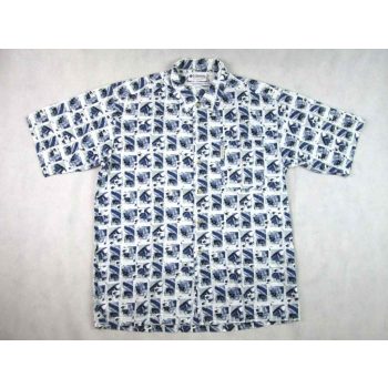 COLUMBIA KÖNNYED RÖVID UJJÚ FEHÉR-KÉK FÉRFI (M) ING