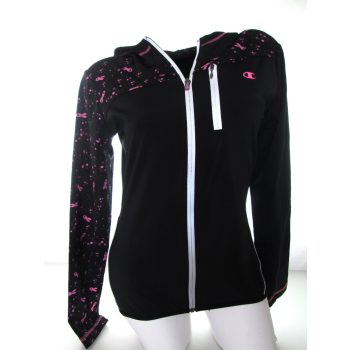   CHAMPION RUGALMAS NŐI (S) CIPZÁROS SPORT FEKETE PULÓVER KARDIGÁN