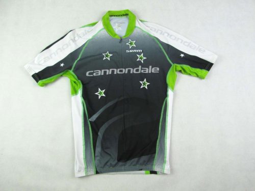 CANNONDALE RÖVID UJJÚ FÉRFI (L) SZÜRKE-ZÖLD KERÉKPÁROS BICIKLIS LÉLEGZŐ SPORT FELSŐ