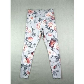   DOPE NŐI (L) FEHÉR-SZÜRKE LEGGINGS / EDZŐNADRÁG / FUTÓNADRÁG / FITNESS NADRÁG