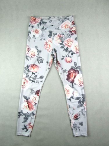DOPE NŐI (L) FEHÉR-SZÜRKE LEGGINGS / EDZŐNADRÁG / FUTÓNADRÁG / FITNESS NADRÁG