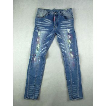   DSQUARED2 FÉRFI (M - W32 - 48) VILÁGOSKÉK KOPTATOTT DIZÁJN SZTRECCSES FARMER