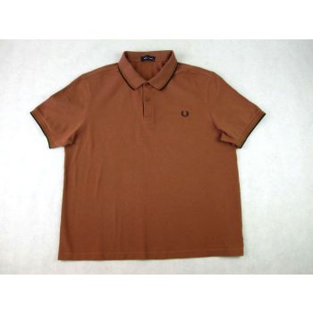   FRED PERRY FÉRFI (2XL) SPORTOS ELEGÁNS RÖVID UJJÚ BARNA GALLÉROS PÓLÓ