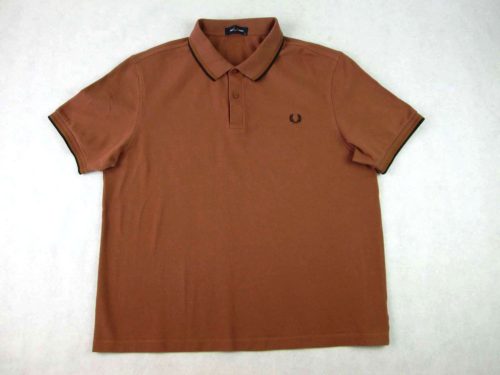 FRED PERRY FÉRFI (2XL) SPORTOS ELEGÁNS RÖVID UJJÚ BARNA GALLÉROS PÓLÓ