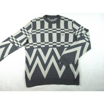   FRED PERRY HOSSZÚ UJJÚ FÉRFI (2XL) SZÜRKE-SÖTÉTSZÜRKE PULÓVER