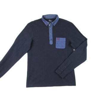   FRED PERRY SLIM FIT ELEGÁNS ÉJ SÖTÉTKÉK FÉRFI (S) HOSSZÚ UJJÚ PÓLÓ