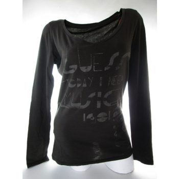   GUESS CSINOS SZÜRKE-SÖTÉTBARNA HOSSZÚ UJJÚ NŐI (M) FELSŐ