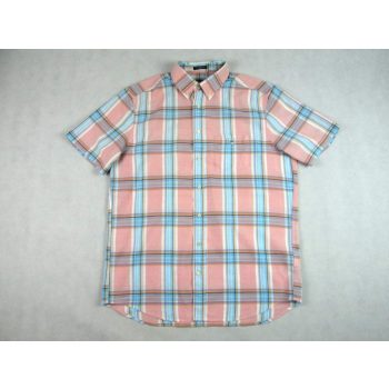   GANT ELEGÁNS KOCKÁS VILÁGOSKÉK-RÓZSASZÍN RÖVID UJJÚ FÉRFI (L) ING