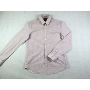   GUESS ELEGÁNS MÁLYVA HATÁSÚ APRÓ KOCKÁS HOSSZÚ UJJÚ FÉRFI (S) SZTRECCSES ING