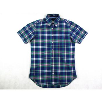   GANT ELEGÁNS SÖTÉTKÉK-ZÖLD KOCKÁS RÖVID UJJÚ FÉRFI (M) ING