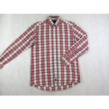   GANT ELEGÁNS TÖRTFEHÉR-PASZTELL-PIROS-SZÜRKE KOCKÁS HOSSZÚ UJJÚ FÉRFI (M) ING