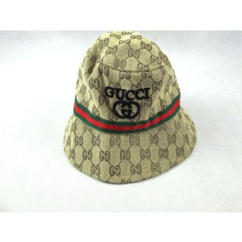  GUCCI FÉRFI (M) BÉZS-BARNA HORGÁSZSAPKA HALÁSZSAPKA TÚRAKALAP ELÖL GUCCI LOGÓ!
