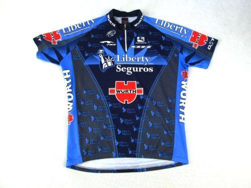 GIORDANA FÉRFI (3XL) RÖVID UJJÚ KÉK-SÖTÉTKÉK KERÉKPÁROS BICIKLIS LÉLEGZŐ SPORTFELSŐ