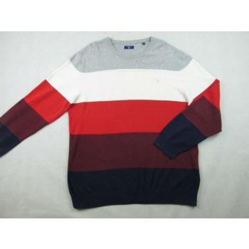  GANT FÉRFI (2XL) SZÜRKE-PIROS-SÖTÉTKÉK HOSSZÚ UJJÚ ELEGÁNS PULÓVER