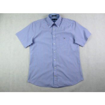 GANT FÉRFI (M) VILÁGOSKÉK CSÍKOS RÖVID UJJÚ ING