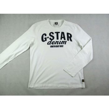   G-STAR RAW SPORTOS ELEGÁNS FÉRFI (XL) HOSSZÚ UJJÚ FEHÉR PÓLÓ