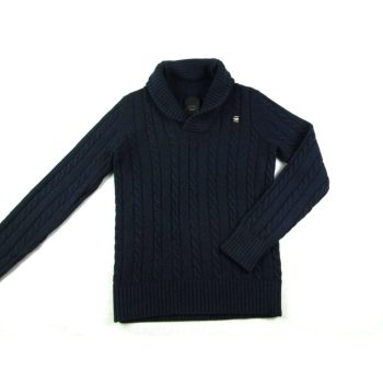   G-STAR RAW FÉRFI (M) ELEGÁNS SÖTÉTKÉK CSAVART MINTÁS PULÓVER