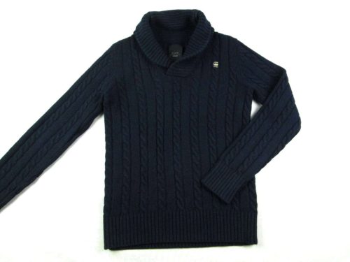 G-STAR RAW FÉRFI (M) ELEGÁNS SÖTÉTKÉK CSAVART MINTÁS PULÓVER