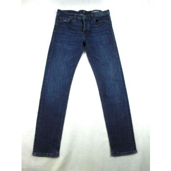   HUGO BOSS 040 TABER FÉRFI (L - W34) SÖTÉTKÉK SZTRECCSES FARMERNADRÁG