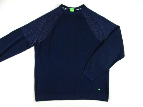 HUGO BOSS ELEGÁNS HOSSZÚ UJJÚ FÉRFI (M / L) SÖTÉTKÉK PULÓVER