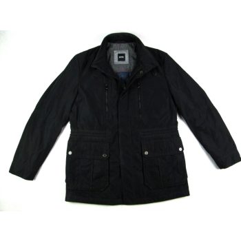   HUGO BOSS FÉRFI (XL - 50-es) ELEGÁNS FEKETE ÁTMENETI KABÁT