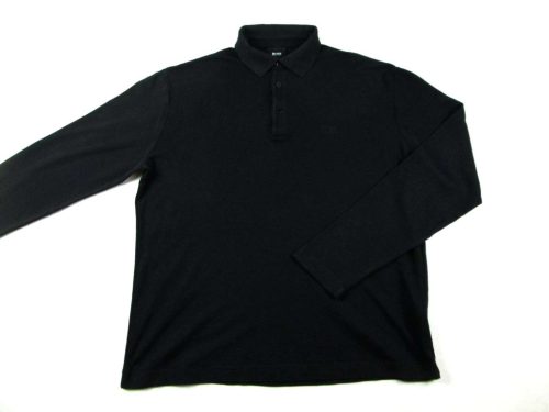 HUGO BOSS FÉRFI (L / XL) ELEGÁNS FEKETE HOSSZÚ UJJÚ PÓLÓ