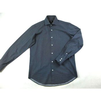   HUGO BOSS FÉRFI (M) ELEGÁNS HOSSZÚ UJJÚ SÖTÉTSZÜRKE APRÓ PÖTTYÖS ING