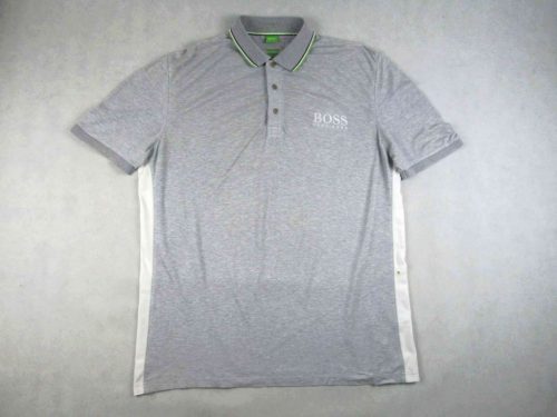 HUGO BOSS FÉRFI (2XL / 3XL) RÖVID UJJÚ SZÜRKE GALLÉROS PÓLÓ