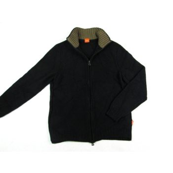   HUGO BOSS (KAMASZ - GYEREK) HOSSZÚ UJJÚ FEKETE RUGALMAS GYAPJÚ PULÓVER KARDIGÁN