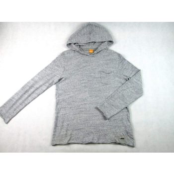   HUGO BOSS SPORTOS ELEGÁNS HOSSZÚ UJJÚ FÉRFI (M) SZÜRKE KAPUCNIS PULÓVER