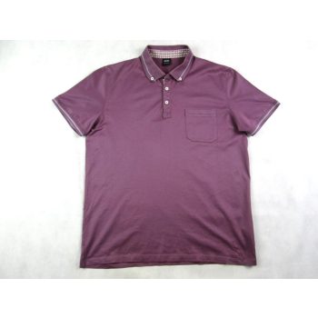   HUGO BOSS SPORTOS ELEGÁNS SÖTÉT-MÁLYVA RÖVID UJJÚ FÉRFI (XL) GALLÉROS PÓLÓ