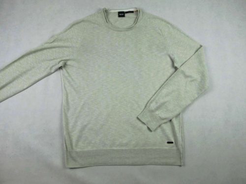 HUGO BOSS SLIM FIT FÉRFI (M) BÉZS ELEGÁNS HOSSZÚ UJJÚ VÉKONY PULÓVER