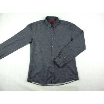   HUGO BOSS SLIM FIT FÉRFI (L) ELEGÁNS SÖTÉTSZÜRKE HOSSZÚ UJJÚ ING