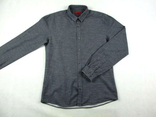 HUGO BOSS SLIM FIT FÉRFI (L) ELEGÁNS SÖTÉTSZÜRKE HOSSZÚ UJJÚ ING