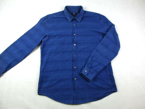 HUGO BOSS SLIM FIT FÉRFI (XL) SÖTÉTKÉK ELEGÁNS HOSSZÚ UJJÚ ING