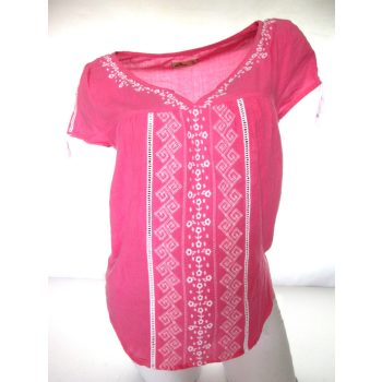   HOLLISTER CSINOS NŐI (XS) RÓZSASZÍN RÖVID UJJÚ KÖNNYED LAZA FELSŐ