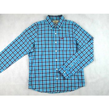   HOLLISTER ELEGÁNS HOSSZÚ UJJÚ VILÁGOSKÉK KOCKÁS FÉRFI (XL) ING